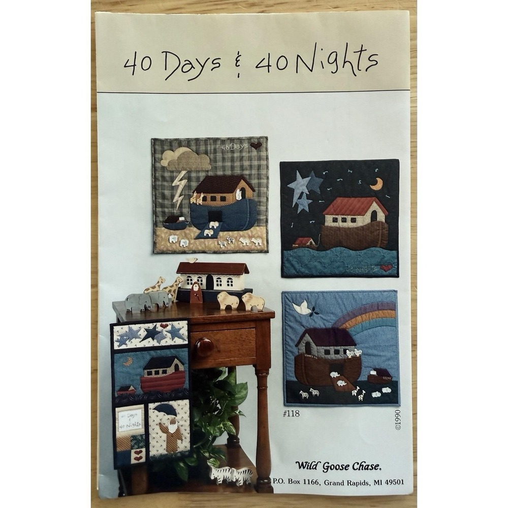Wild Goose Chase 40 Days & 40 Nights Noah's Ark Wall Hanging Quilt Pattern UC